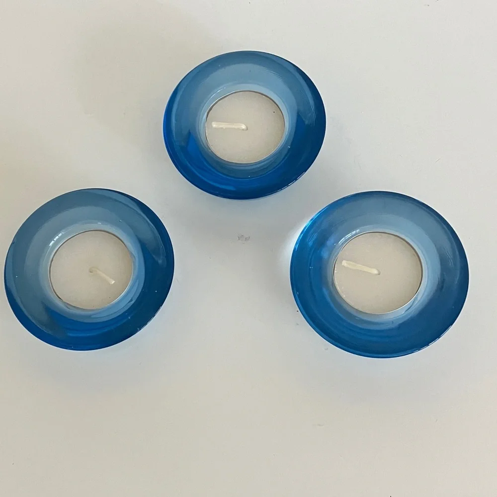 IKEA Ocean Blue Candle Holders