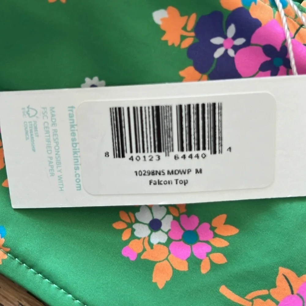 Frankies Bikinis Falcon Wrap Around Bikini Top in Meadow NWT Size Medium