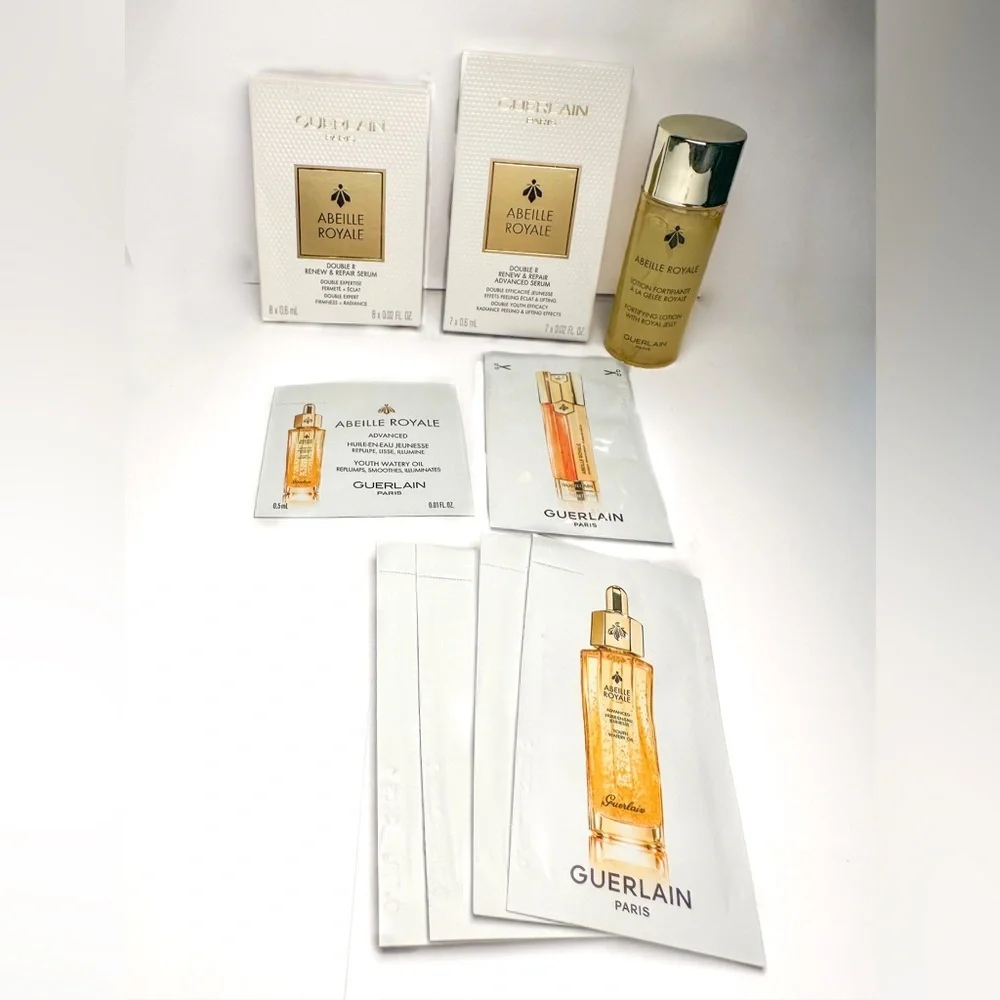 🆕 GUERLAIN Abeille Royale Skincare Set w/ Serum, Watery Oil & Toner Free Samples