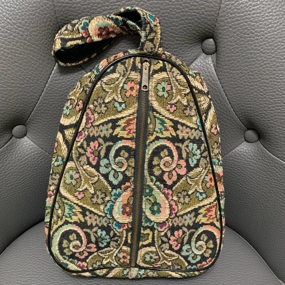 Vintage Tapestry Floral Travel Shoe Bag