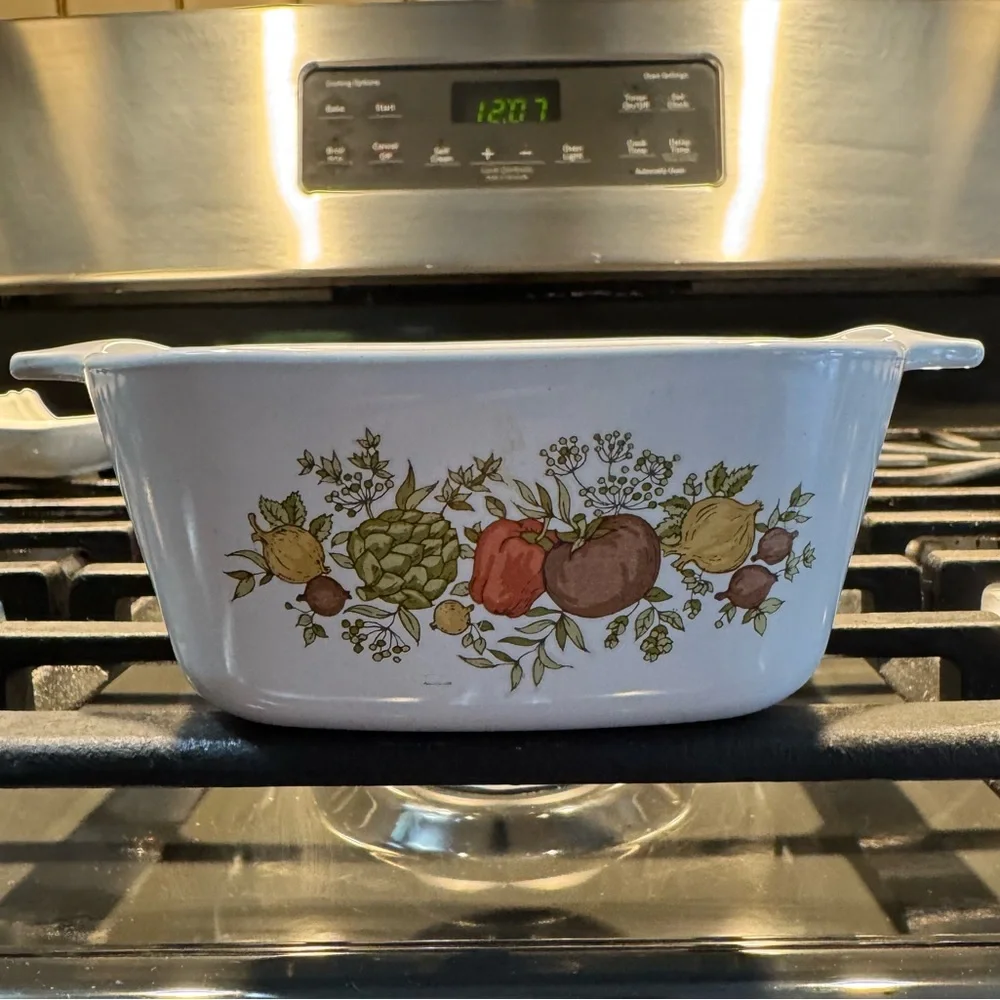 Vintage Stamped Corning Ware Spice Of Life Petite Casserole Dish