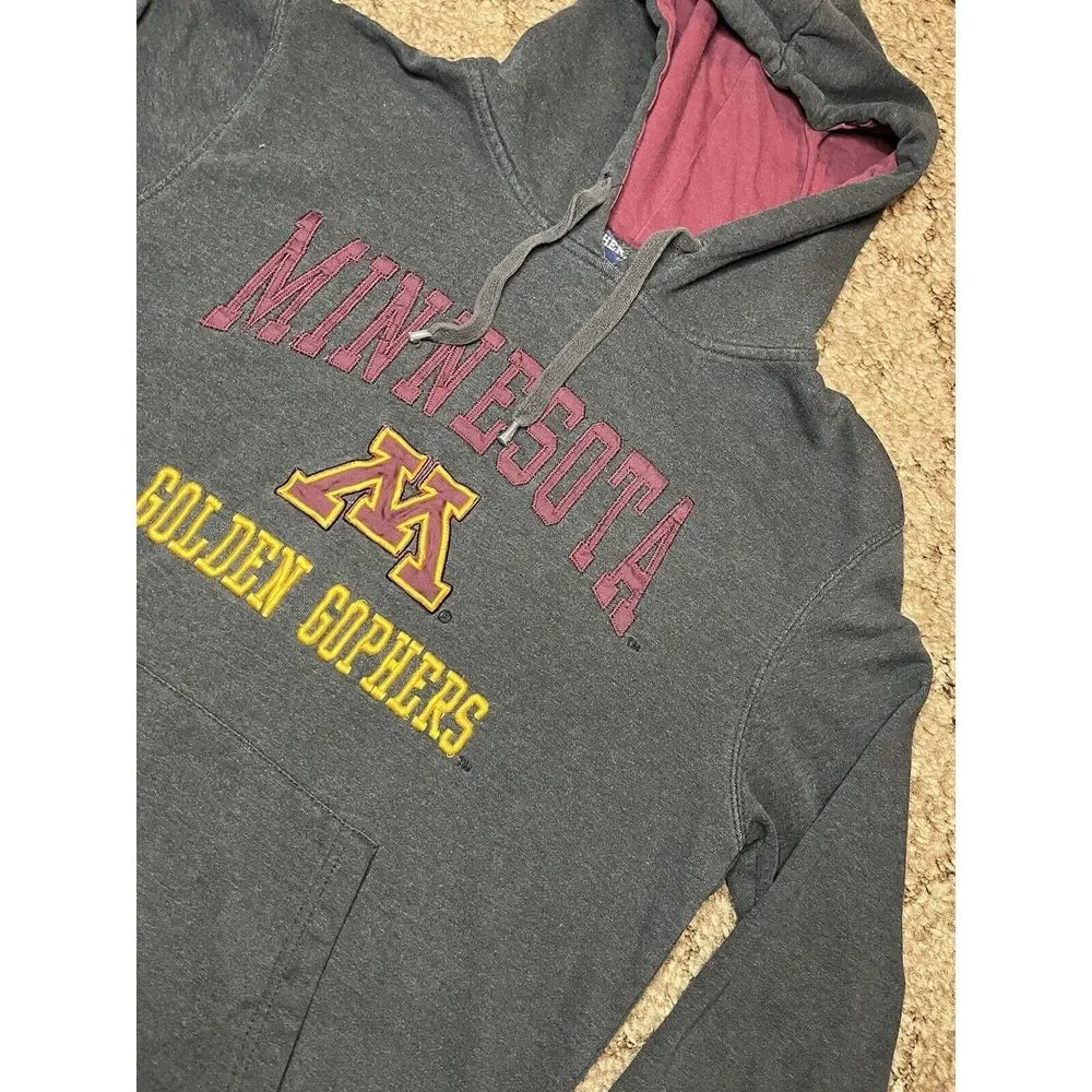 Minnesota Golden Gophers Hoodie Adult M Gray Campus Heritage Sweatshirt Logo Men