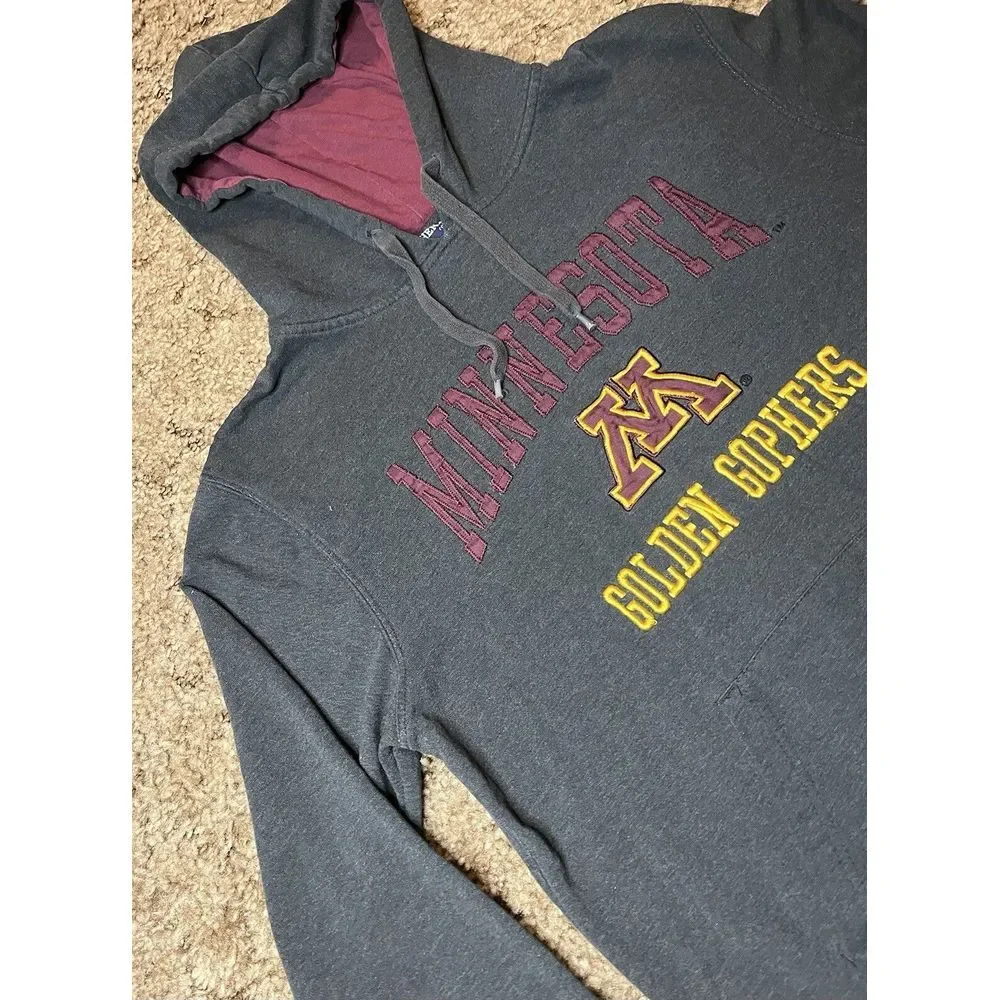 Minnesota Golden Gophers Hoodie Adult M Gray Campus Heritage Sweatshirt Logo Men