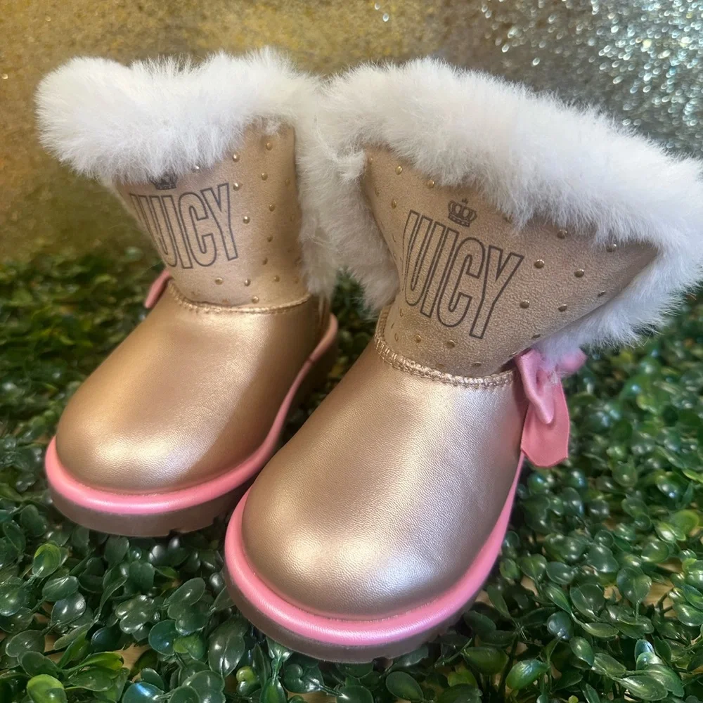 Juicy Couture Gold and Pink Kids Boots