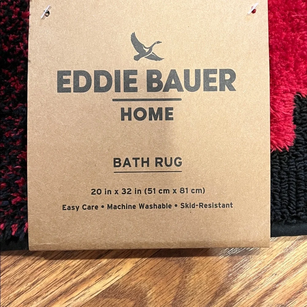 Eddie Bauer Red and Black Plaid Door Mat