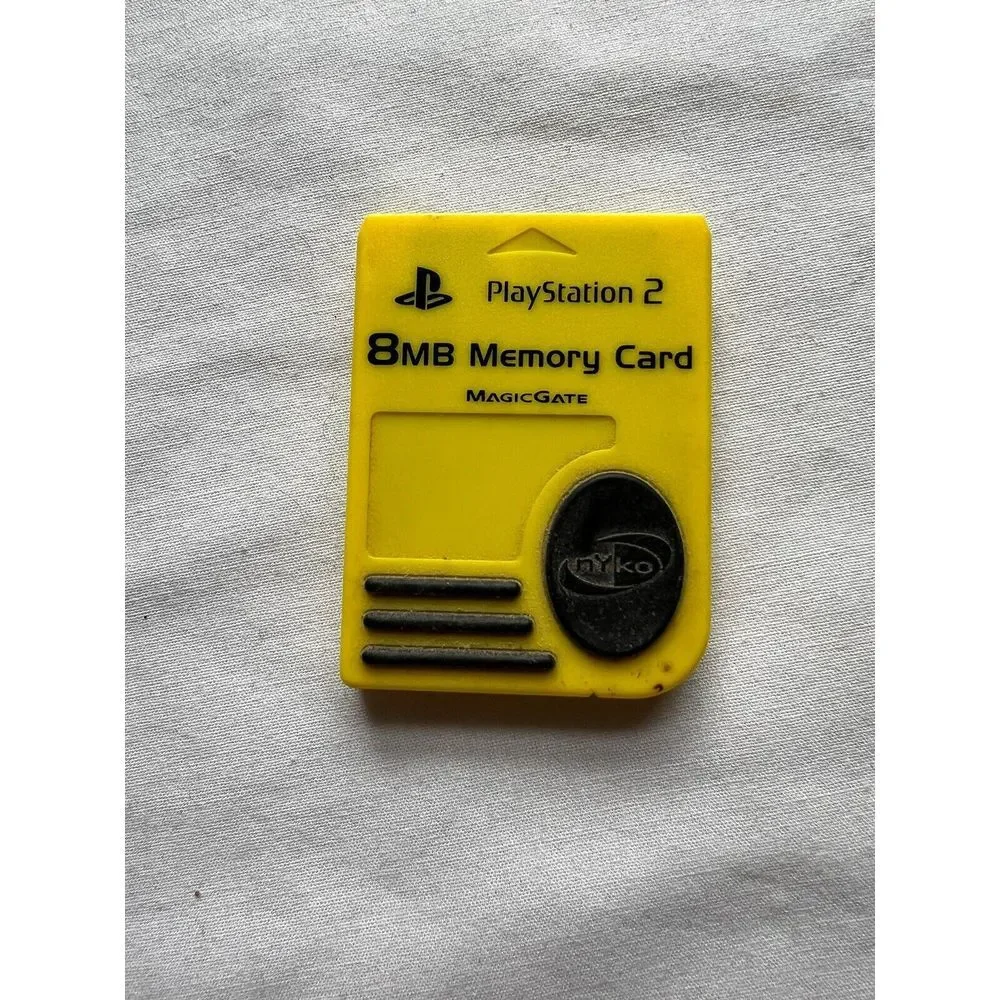 PlayStation 2 8MB Memory Card Magic Gate Yellow Genuine PS2 Storage