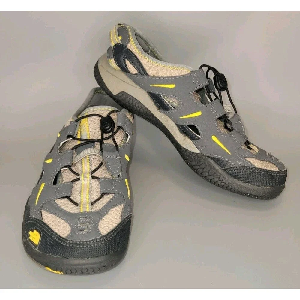 The North Face Hedgefrog Sandals Boys Youth 4 Grey Easy Pull Laces Water Shoes