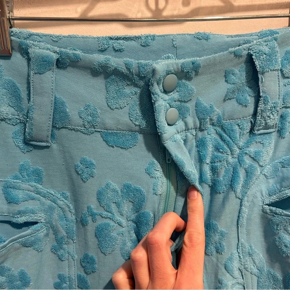 NWT Frankie’s Bikinis Chilli Terry Cargo Pant Blue Isle Size Medium
