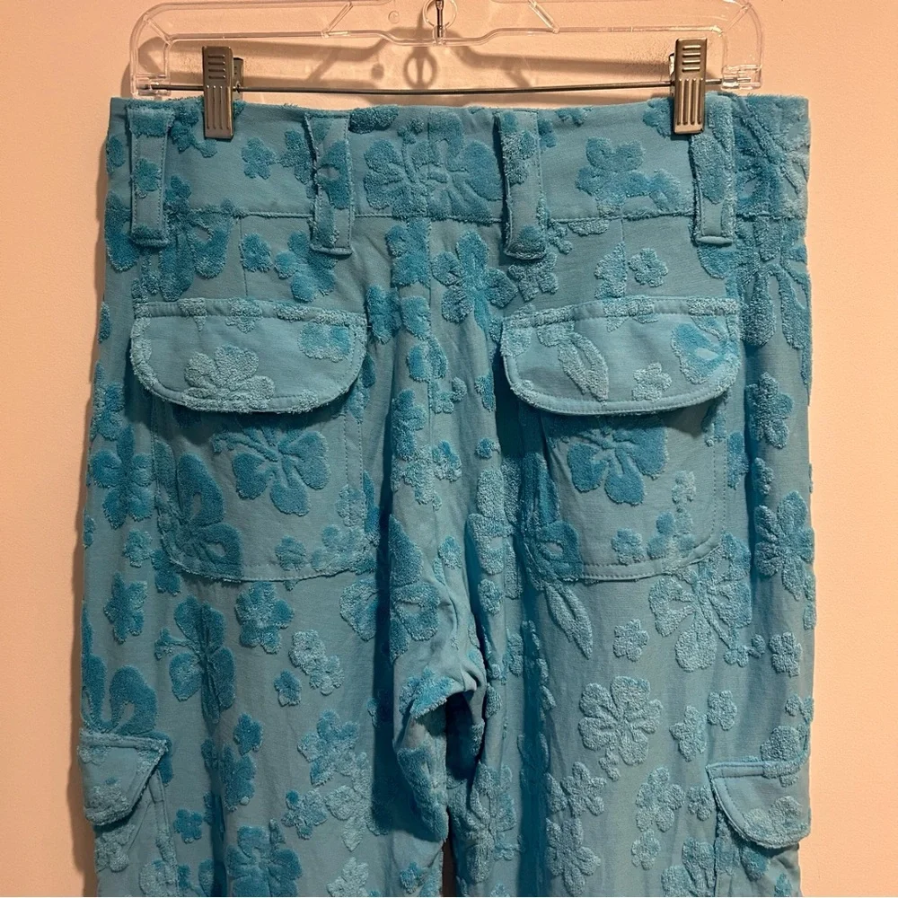 NWT Frankie’s Bikinis Chilli Terry Cargo Pant Blue Isle Size Medium