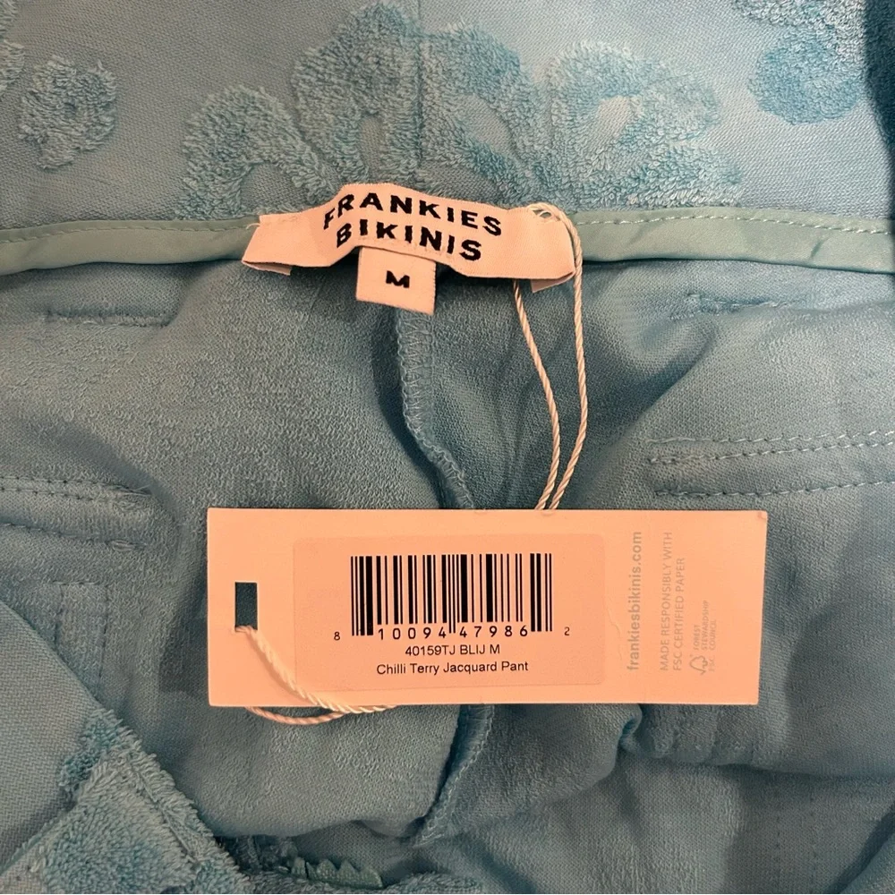 NWT Frankie’s Bikinis Chilli Terry Cargo Pant Blue Isle Size Medium