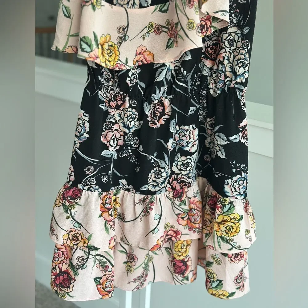 Aqua Capsule collection one shoulder floral ruffle dress