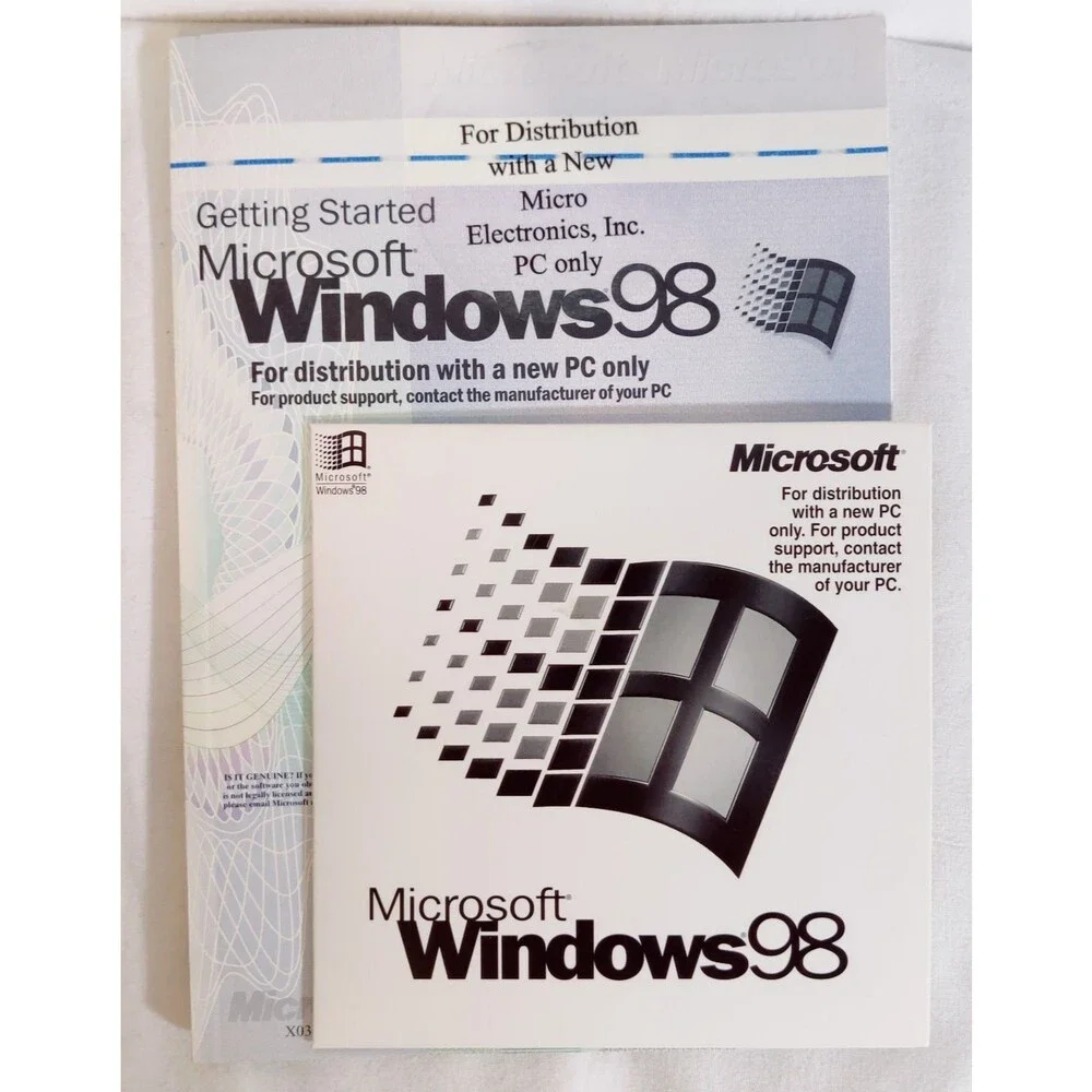 MICROSOFT WINDOWS 98 FIRST EDITION CD Sealed NEW with Manual-Key maybe used