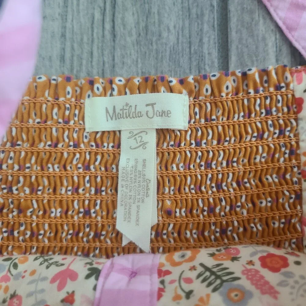 Matilda Jane Girls Multicolor Patchwork Halter Dress Size 12