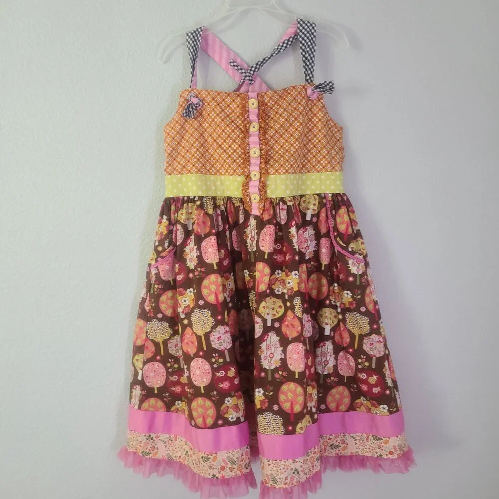 Matilda Jane Girls Multicolor Patchwork Halter Dress Size 12