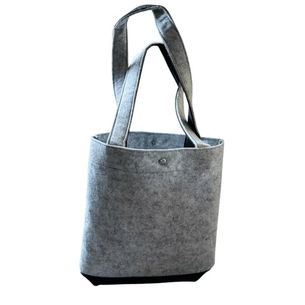 Brand New Grey and Black Felt Tote Bag