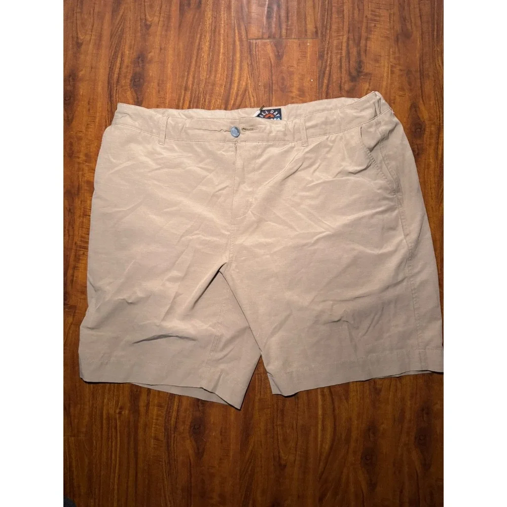 Faherty All Day Shorts Tan Mens Size 38 MSC0012 Chino Flat Front Preppy Beachy