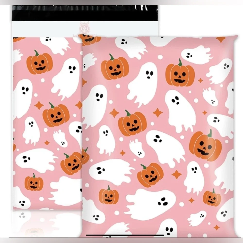 10 Ghost & Pumpkin Poly Mailers