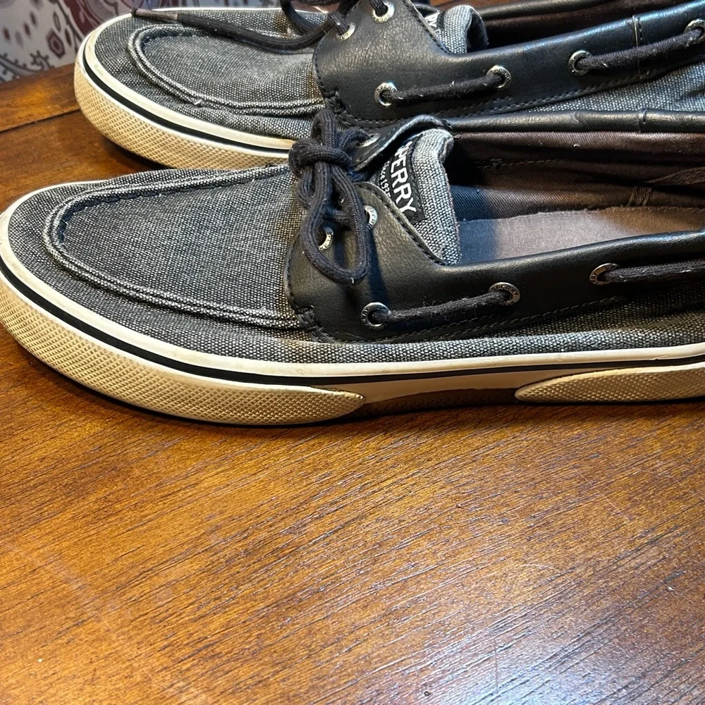 Sperry Men's Black and Gray Boat Shoes
