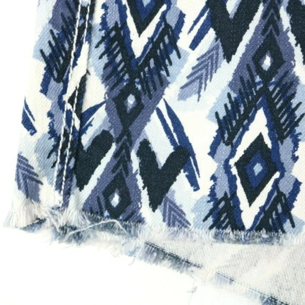 Rock & Republic Cut Off Jean Shorts‎ Blue White Native Lolita Stretch 12