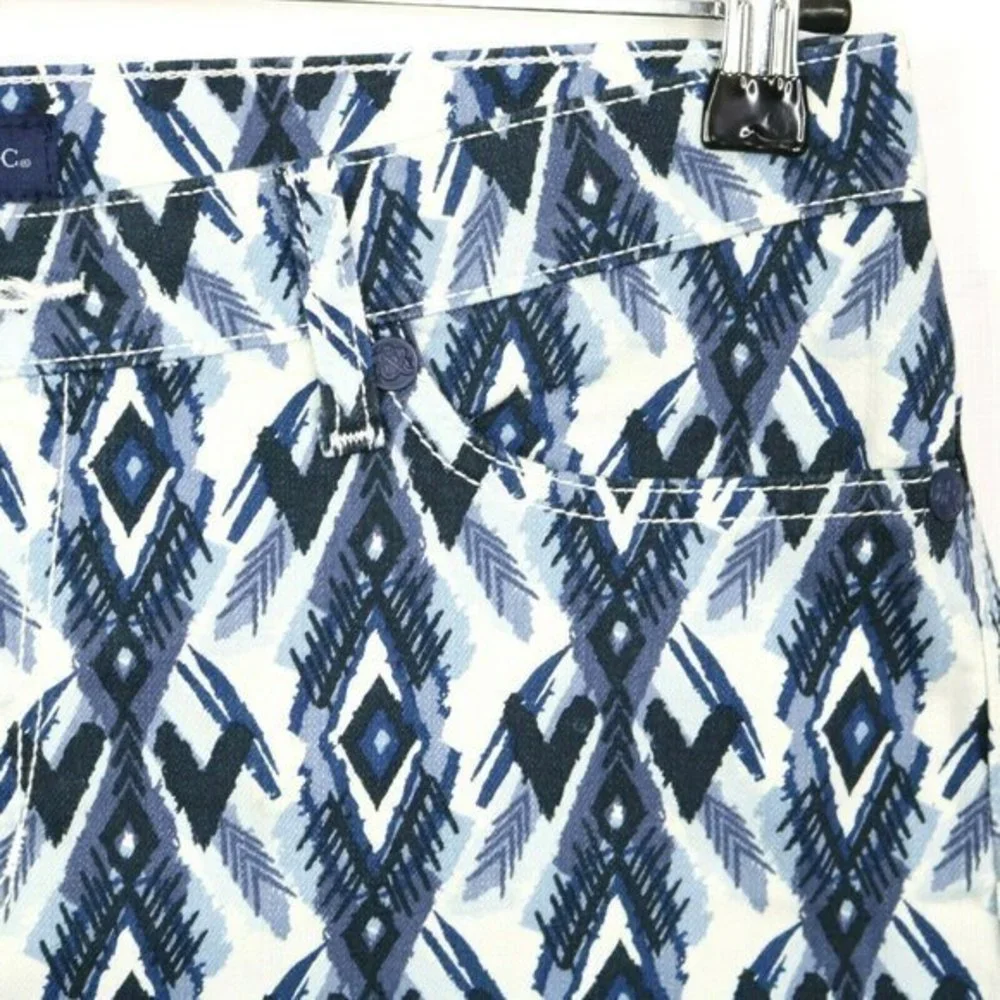 Rock & Republic Cut Off Jean Shorts‎ Blue White Native Lolita Stretch 12