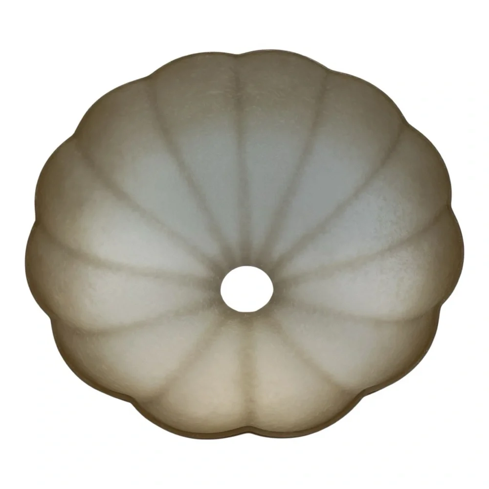 Torchiere Floor Lamp Glass Shade REPLACEMENT Amber Alabaster Fluted Clam Shape