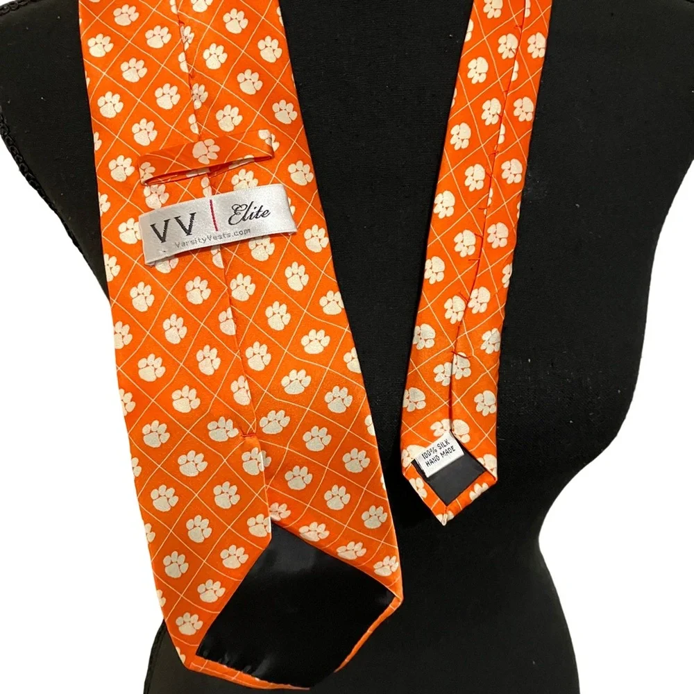 Varsity Orange Patterned Tie