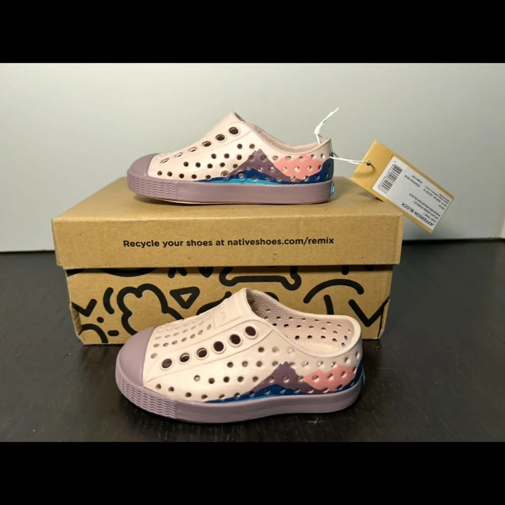 Native Jefferson Block Shoe Pink/Purple/Frontier Mountain Little Kids C4