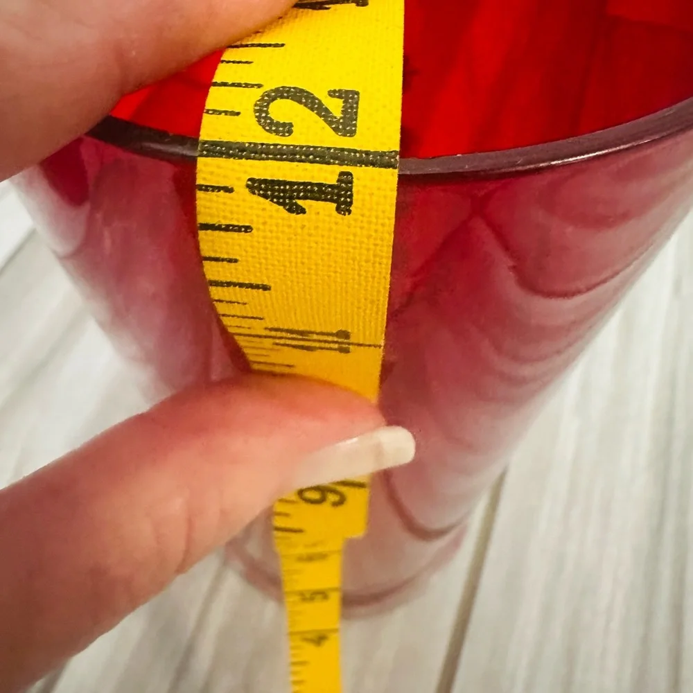 Crate & Barrel: 2 Red Glass Hurricanes