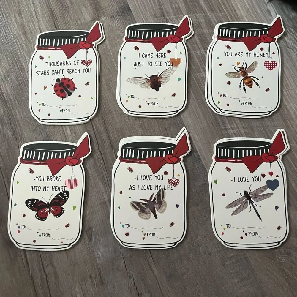 36 Insect Cards for Valentine’s, classroom or everyday
