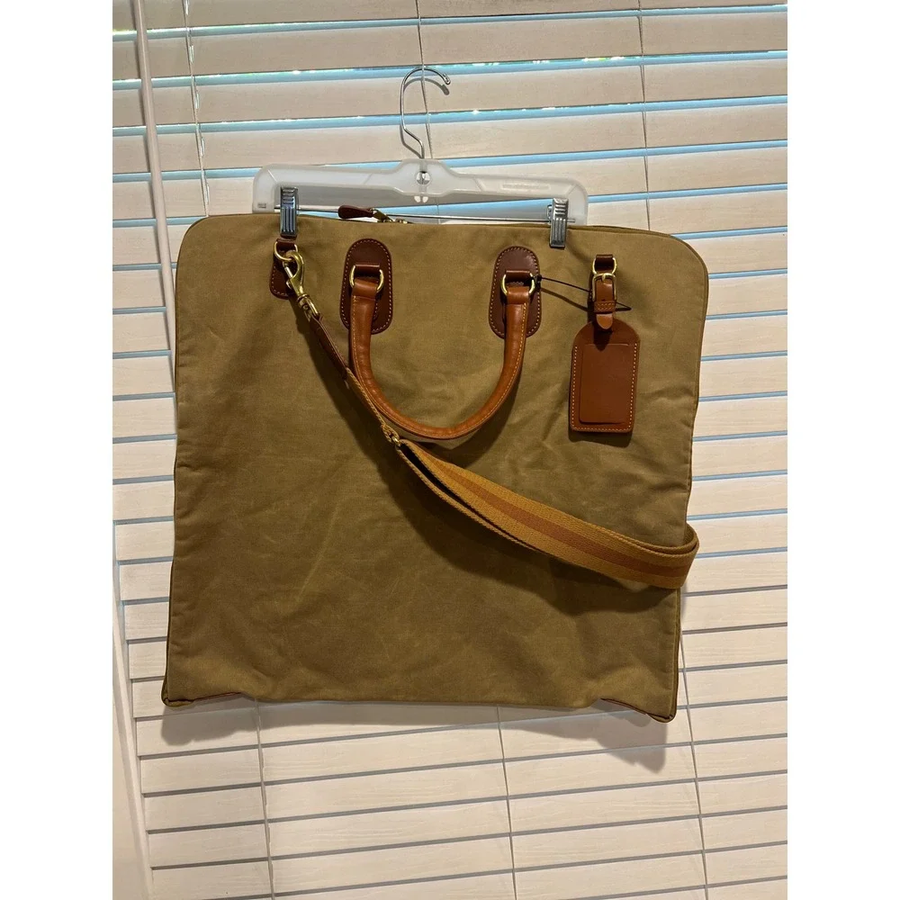 RARE Turtleson‎ Canvas Tote Bag Tan Canvas Brown Leather Trim USGA Golf Travel