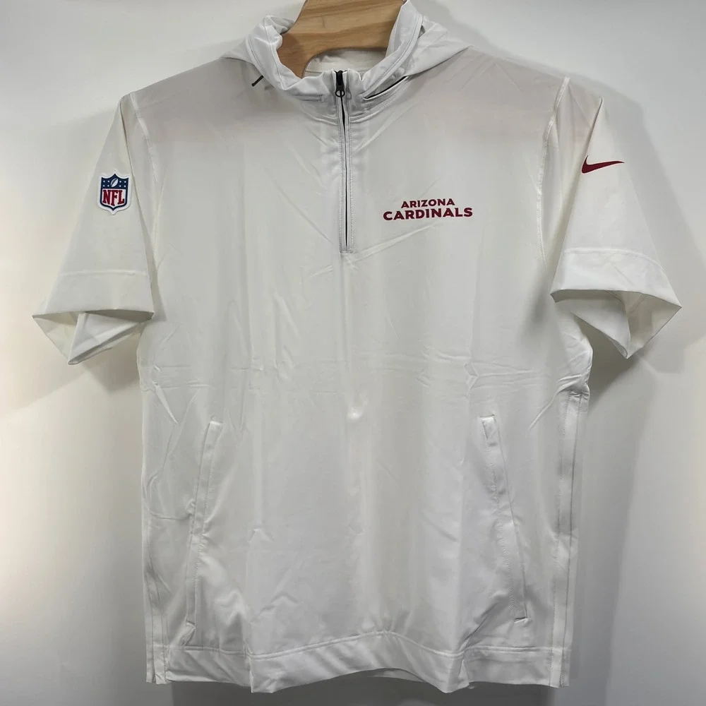 Nike NFL Arizona Cardinals Sideline Hooded 1/4 Zip Pullover XL Team Issued White