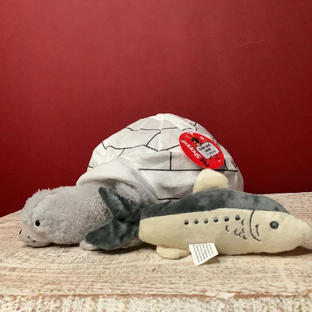 Pet Shoppe Igloo Plush Dog Toy Play Hide & Seek With Seal & Shark. It Cr…