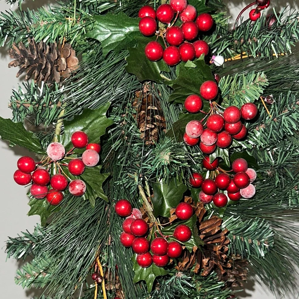 Festive Green and Red Holiday Swag