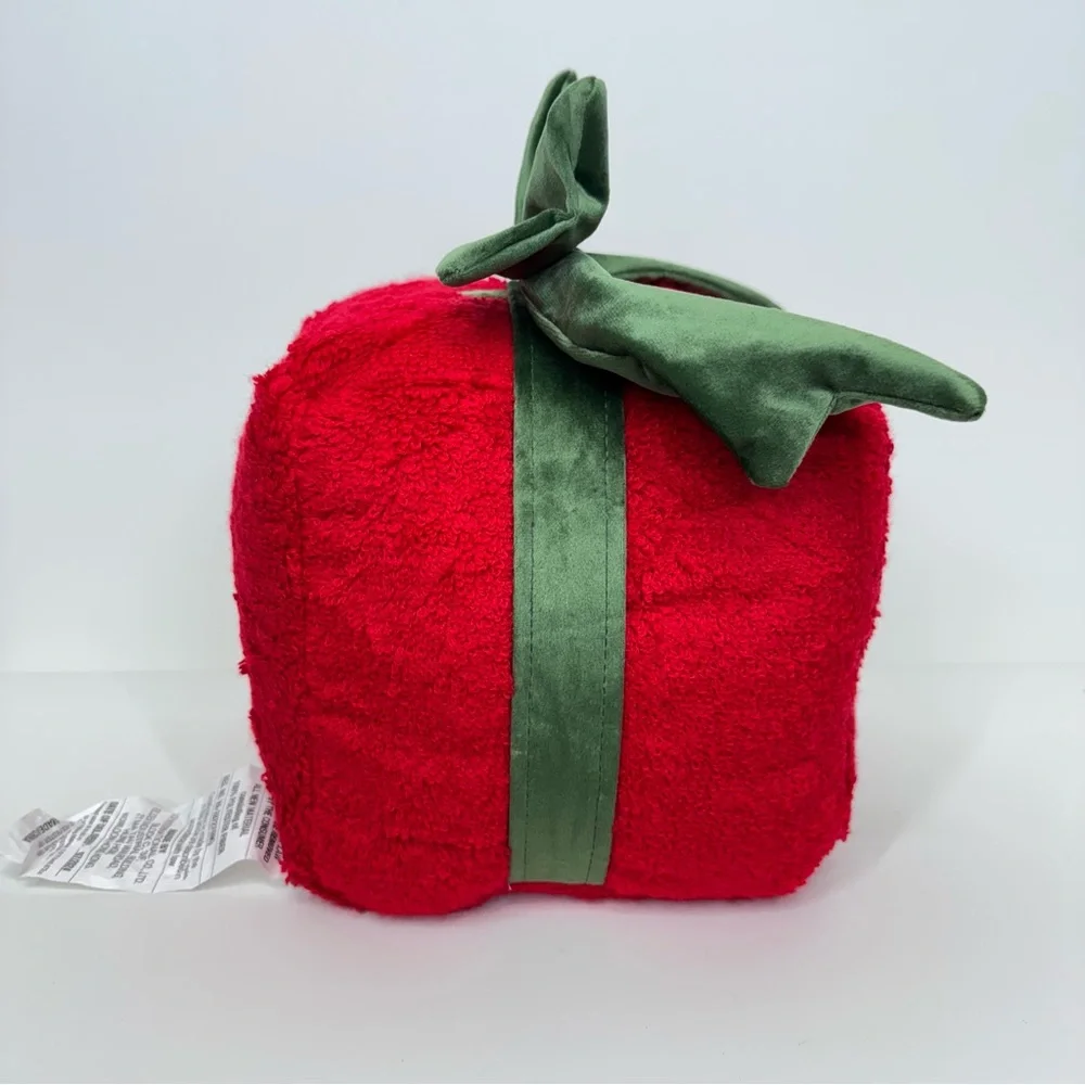 Kirkland’s Home “Wrapped Christmas Present” Cubed Pillow With Bow New Nwt