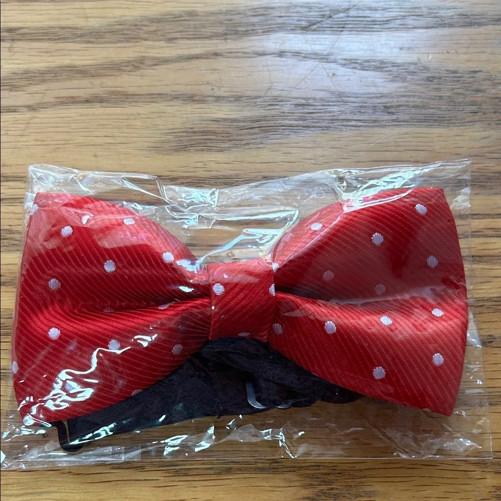 Sky Red and White Polka Dot Kids Bow Tie