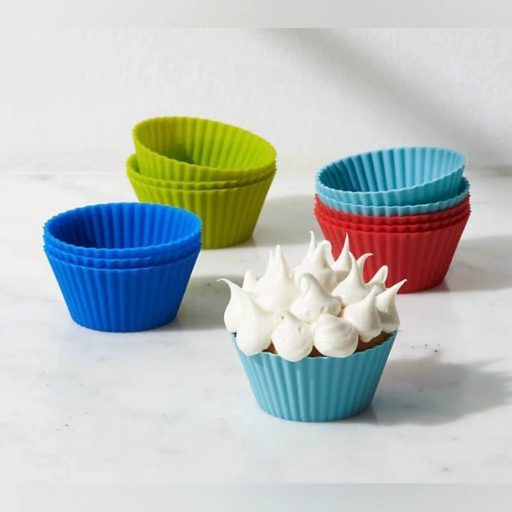 Crate & Barrel Multicolor Silicone Baking Cups, Set of 12