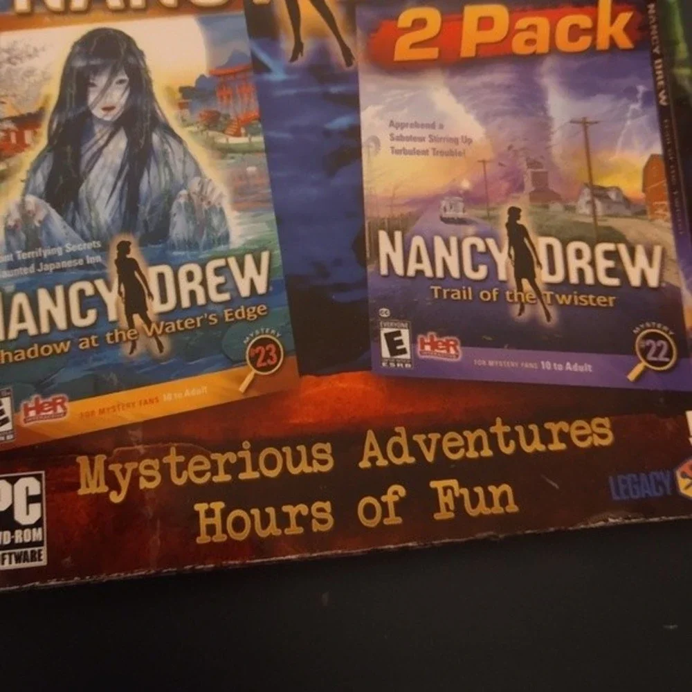 NEW PC Game 2 Pack - Nancy Drew TRAIL OF THE TWISTER + SHADOW AT THE WATERS EDGE