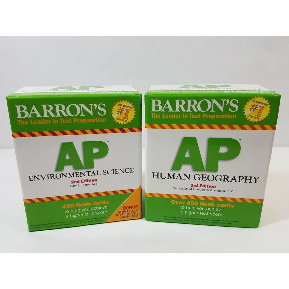 Barron's AP Human Geography  & Enviromental Science Flash Cards 450+ Cards
