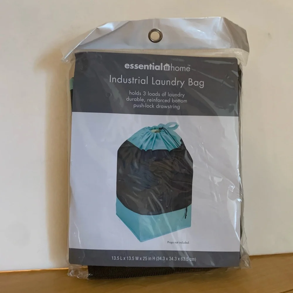 ESSENTIAL HOME Industrial Laundry Bag in Teal