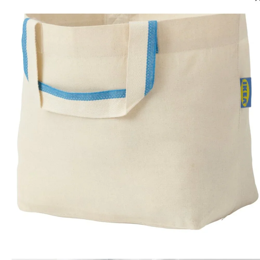 IKEA Shoppers Tote Bag Cotton - New With Tags 3 Gallon Lunch Beach Daily