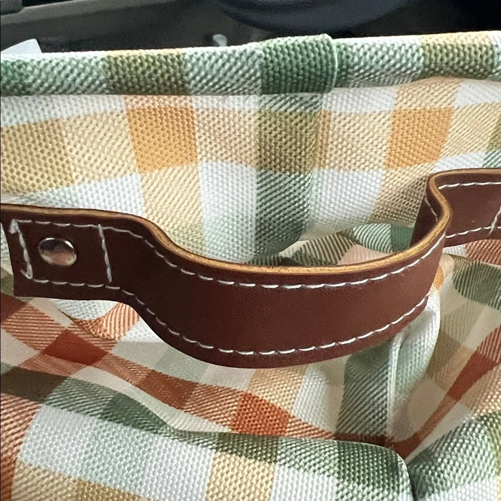 New with tags Fall Collapsible Storage Basket, Plaid 15 x 11 x 9.5
