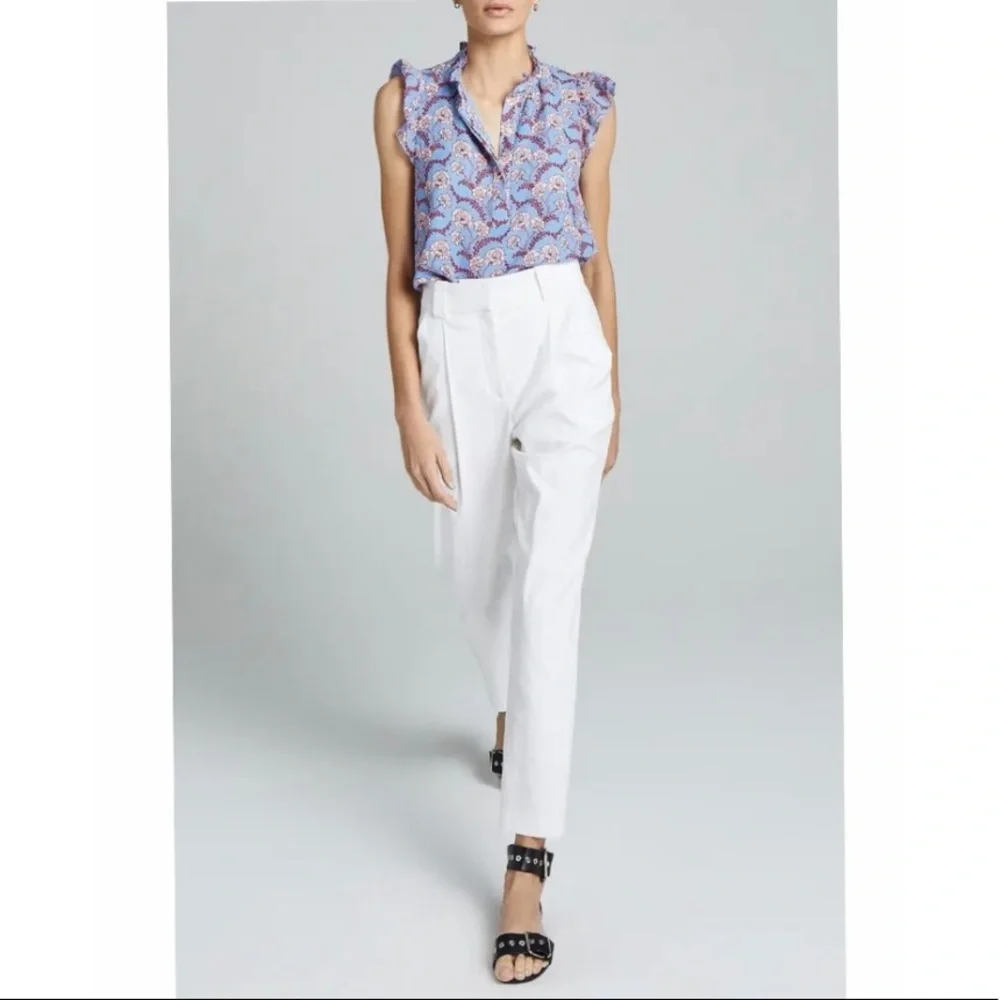 A.L.C. Gesso White Linen Blend Collin Pant Size 10