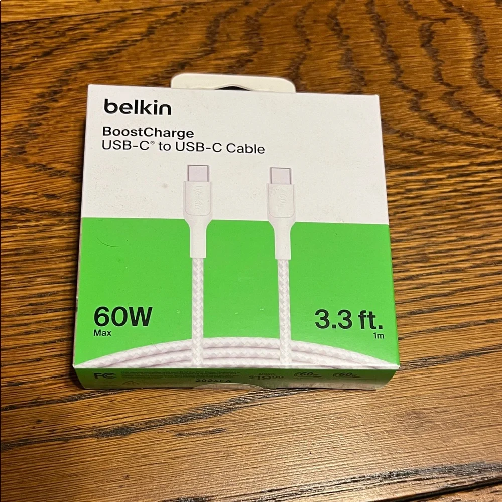 Belkin Green and White USB-C to USB-C Cable 3.3 ft