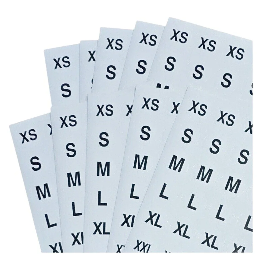 Clothing Size Labels XS S M L XL XXL XXXL Stickers for Garment Retail 350 count
