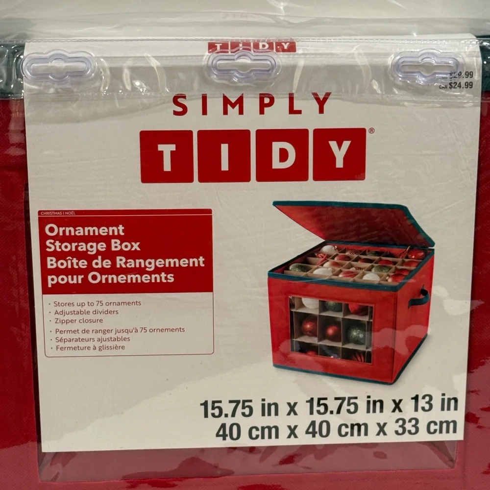 NEW Simply Tidy Red Ornament Storage Box