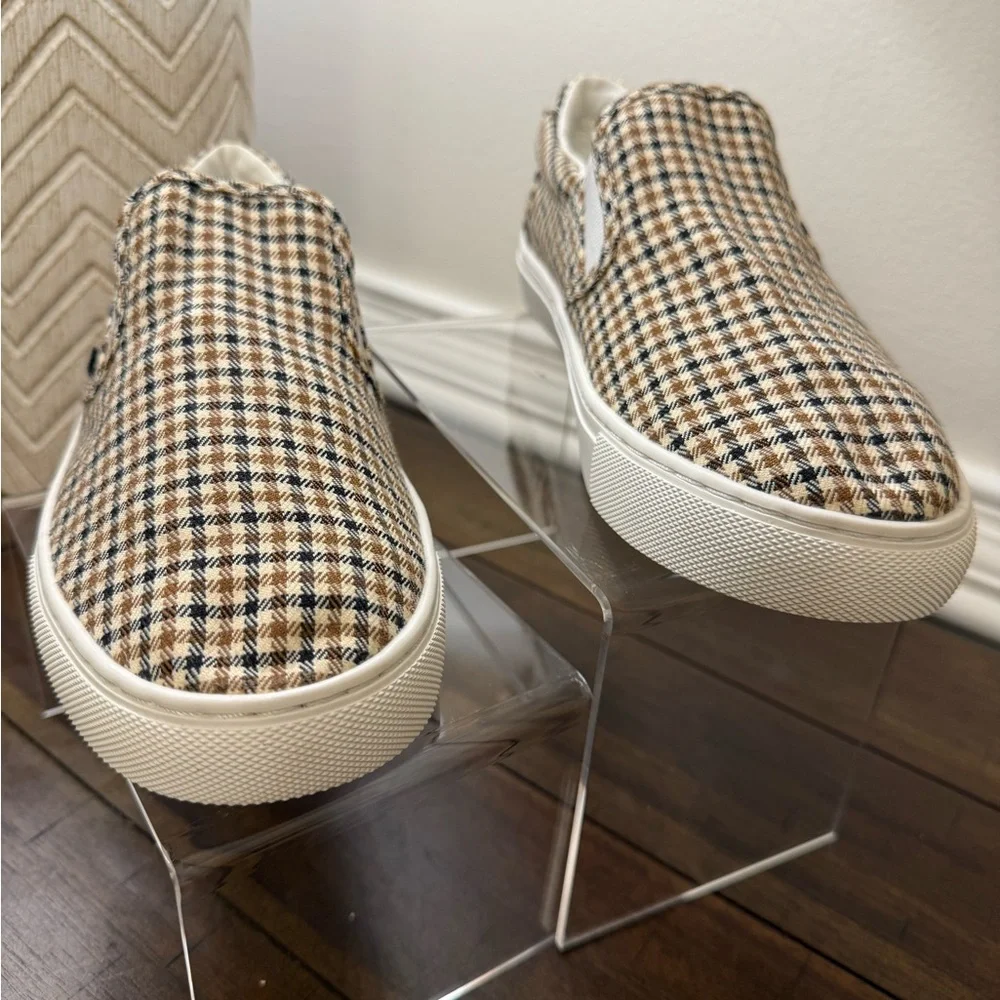 J. Crew Women’s Plaid slip-on sneakers Sz 7