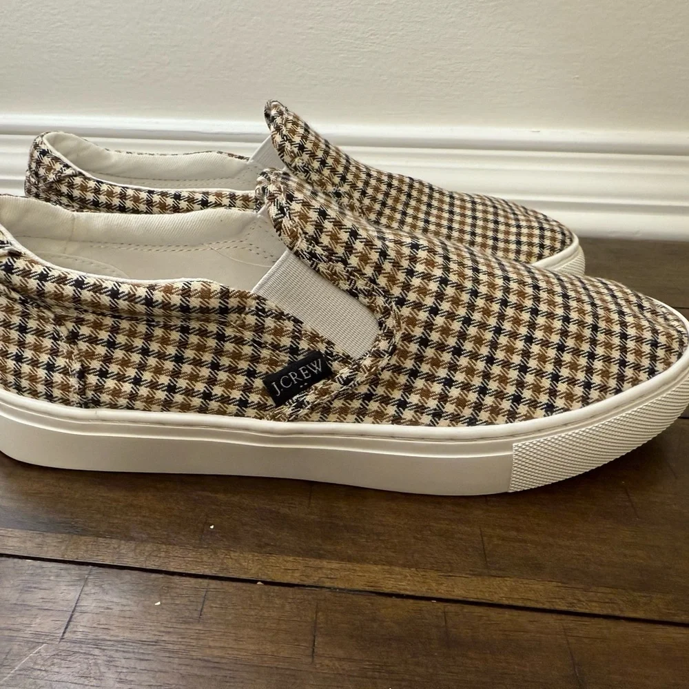 J. Crew Women’s Plaid slip-on sneakers Sz 7