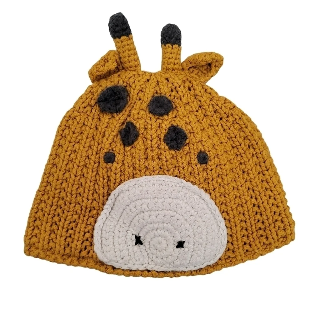 Next Baby 6-12M Infant Lined Giraffe Knit Beanie Hat
