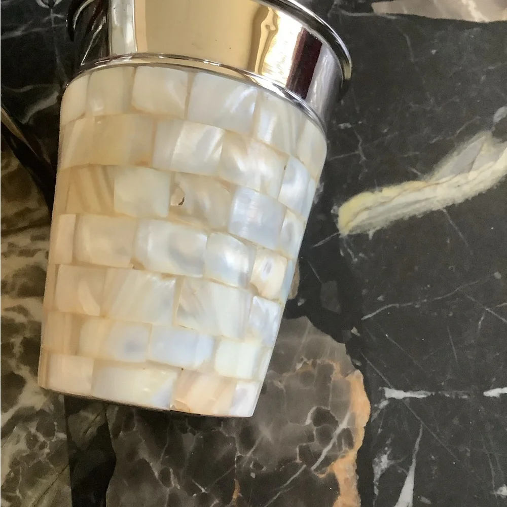 Bed bath & beyond 3 piece chrome pearl inlay bathroom accessory set