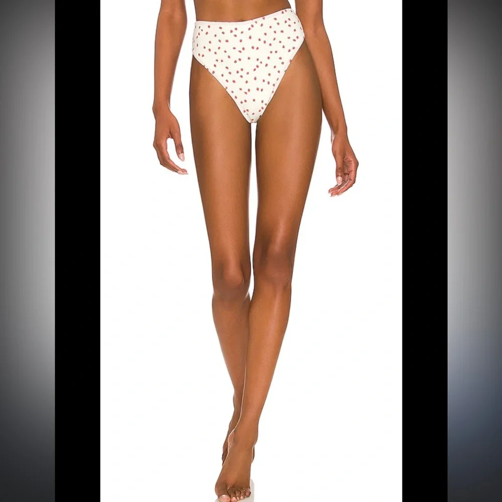 Frankies Bikinis x Gigi Hadid Terry Swim Bottoms Strawberry Print Anne 2XL Fruit